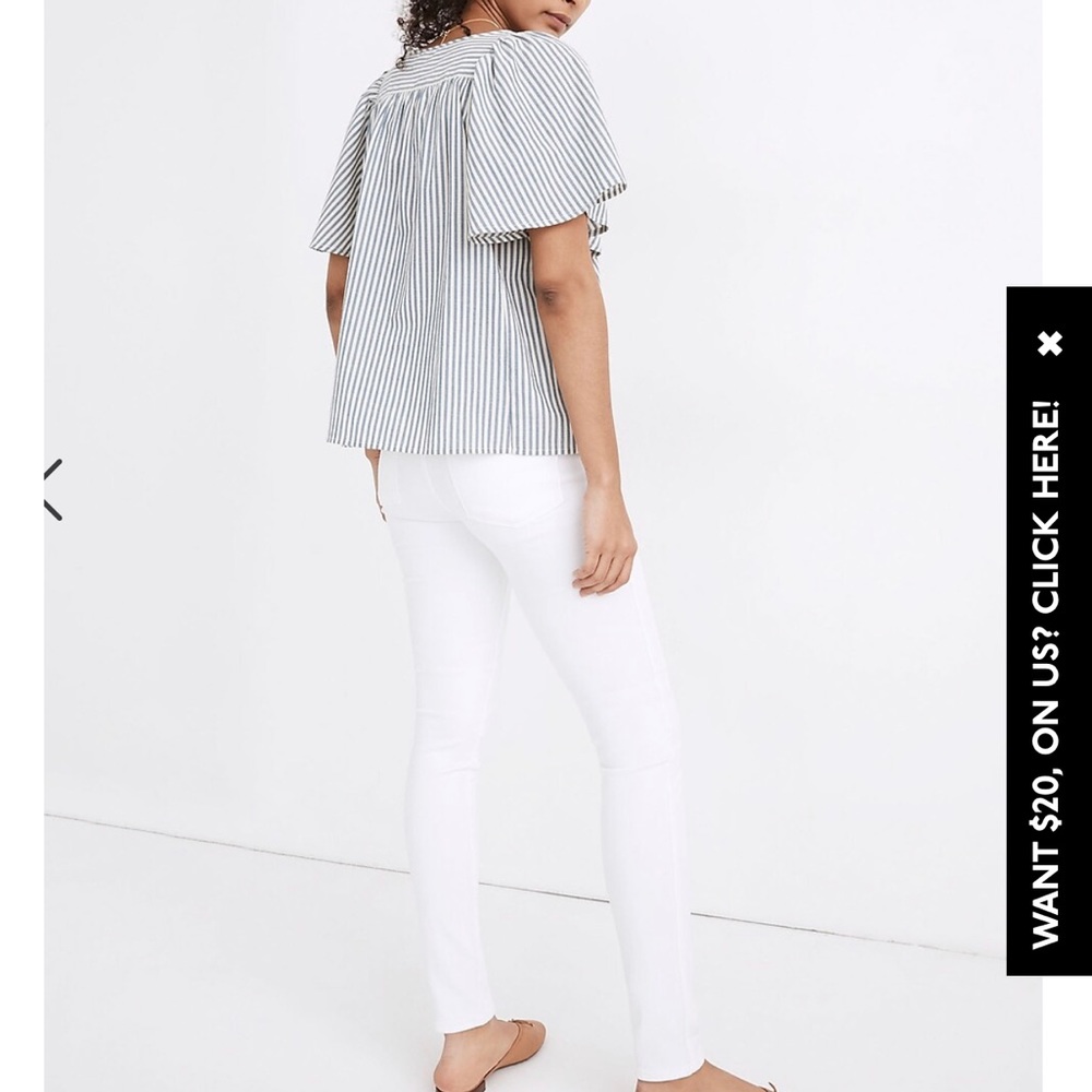 NWT Madewell Courtyard Flutter-Sleeve Top in Stripe - Picture 2 of 8
